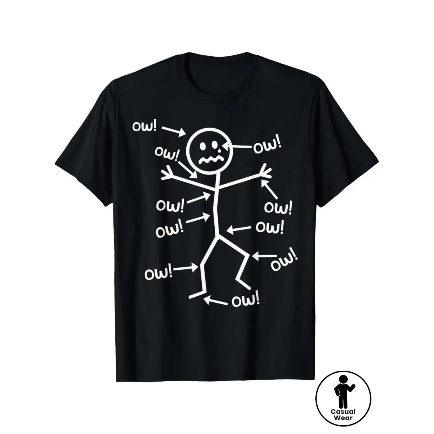 Humorous Chronic Pain Awareness T Shirt for Summer Casual Wear Round Neck Short Sleeve Machine Washable Everyday Top