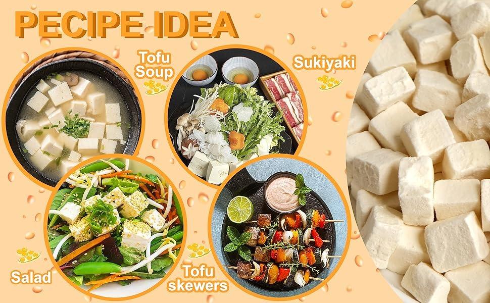 5.29oz Freeze Dried Tofu Cubes – 1cm Bite-Sized High Protein Dehydrated Tofu – Instant Vegan Food for Ramen Toppings, Miso Soup, Hiking & Emergency Keto Meals