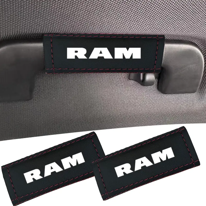 2pcs For Dodge RAM PU Leather Car Interior Seat Cover Accessories, Car Handle Protection Cover Accessories, Car Interior Accessory