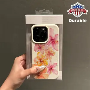 Watercolor Hibiscus Flower Pattern Suitable for TPU Case iPhone 16 PRO MAX/14/16 PLUS/15/13P/12/11 Durable Shockproof Protective Cover High Aesthetic