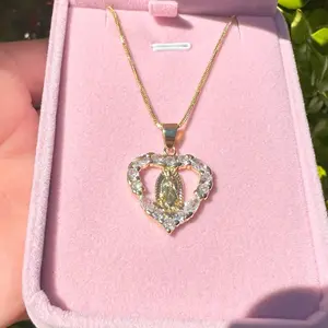 Virgen Mary heart necklace