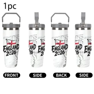 1pc 30oz England 2026 World Cup Poster Stainless Steel Tumbler with Lid, Thermo Tumbler, Multiple images available, Vacuum Insulated Travel Mug for Hot and Cold Drinks, Durable 304 Stainless, Ideal for Home, Travel & Outdoor Use