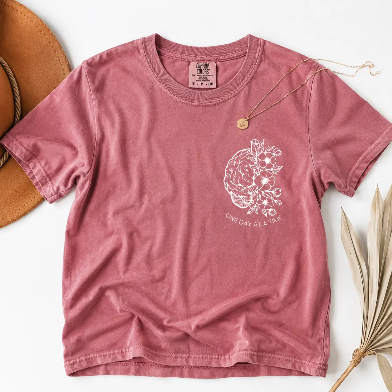 Comfort Colors One Day At A Time T Shirt, Addiction Recovery, Sobriety Gift, Na Shirt, Motivational Shirt, Mental Health Shirt Casual Top - TrendWear USA