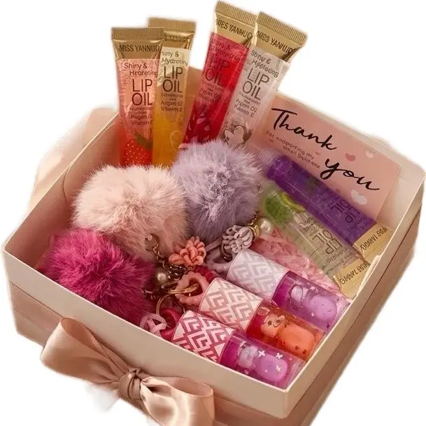 Women's 9-Piece Hydrating Shimmer Lip Gloss & Lipstick Cosmetic Bundle - Teens' Aesthetic Makeup Lip Care Set with Smooth Base Gloss, Glossy Bling Effect, Beauty Gift for Women