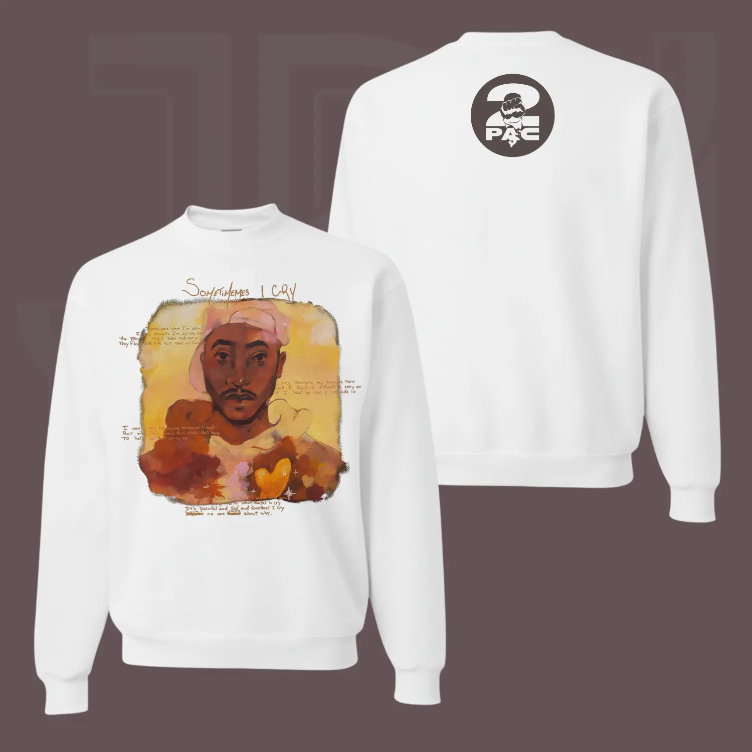 Tupac Sometimes I Cry Vintage Rap Tee, Emotional Hip Hop Graphic Shirt, Artistic Streetwear Oversized T-Shirt, Poetic Aesthetic Tee