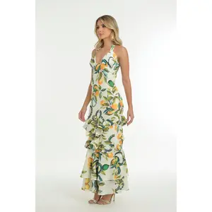 Fitted Dress with Ruffles /Serpentine Lime Dress with Bolero elegant