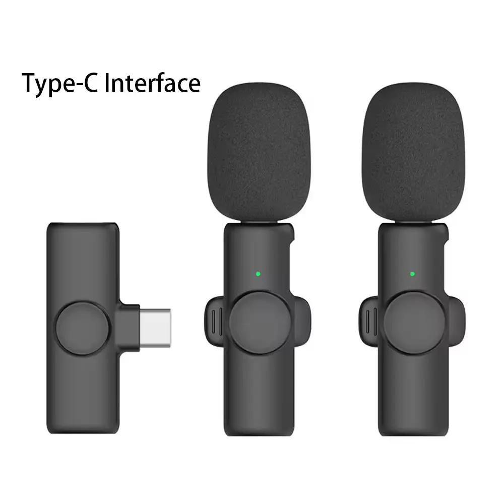 2 Pack Wireless Microphone USB C for iPhone 15-16 17 Android Phone Professional Type C Lavalier Microphone Mini Lapel Mic for Interview Recording Podcast Live Streaming Vlog YouTube