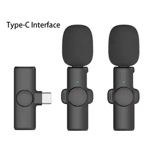2 Pack Wireless Microphone USB C for iPhone 15-16 17 Android Phone Professional Type C Lavalier Microphone Mini Lapel Mic for Interview Recording Podcast Live Streaming Vlog YouTube