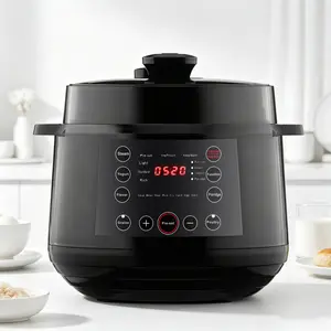 6 Quart Black Electric Pressure Cooker, 10-in-1 Multi Cooker, Coating-Free 304 Stainless Steel Inner Pot & Steamer Rack, Programmable with Delay Start, Keep Warm and Preset Menus for Family Cooking