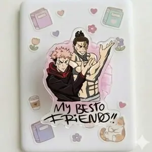 Jujutsu Kaisen Itadori & Todo Magnetic Phone Grip, Kindle Holder, MagSafe Compatible, Best Friend Meme Aesthetic, High-quality Print, Removable, Strong Magnet.