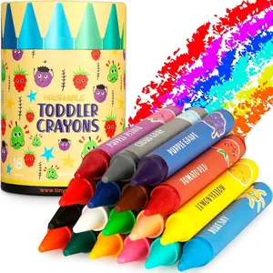 Z-ITC14 Jumbo Crayons (18 Colors) – Non-Toxic, Washable Crayons for Toddlers and Kids (Ages 1-8) – Easy-to-Hold - Ideal for Travel, Art, and Learning