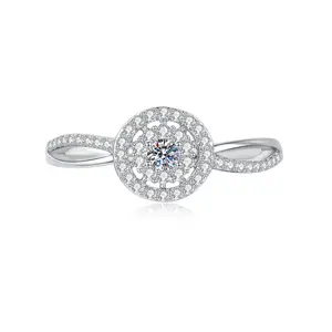 Luxury Small Design Diamond Ring for Women Adjustable Statement Ring Full Crystal Wedding Jewelry Minimalist Chic Anniversary Birthday Gift Pink White