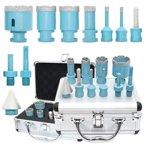 10PCs Dry Diamond Hole Saw Drill Bits Set,High-Quality,Family Daily Used,Drill Bits & 35mm Beveling Chamfer Bit & 10mm Finger Milling Bit & 2PCs Adapters,for Ceramic,Tile,Marble,Porcelain 5/8-11 Thread, Core Drill, Tile Drill, Tile Bit Power Tool Cutting