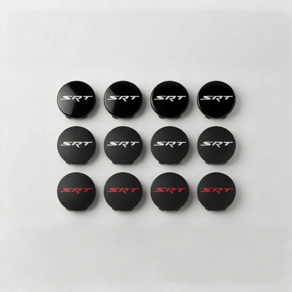 SRT Hellcat Wheel Center Hub Rim Caps Emblems (4pc) for Dodge Charger Challenger Durango Chrysler 300 Jeep Trackhawk 63mm