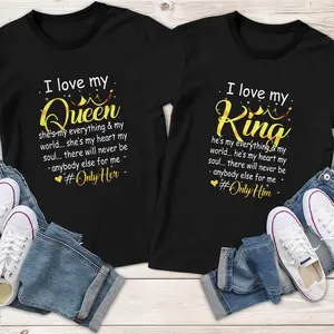 I Love My King Queen Couple Matching Tshirt, Valentines Day Tshirt, Shirts For Couples, Gift For Girlfriend Boyfriend, Valentines Day Gift