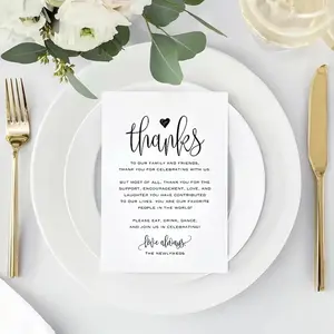 50 Pcs Wedding Thank You Cards, Elegant Font,3.94x5.91 Inch, Perfect for Table Decorations,Celebrations & Special Events