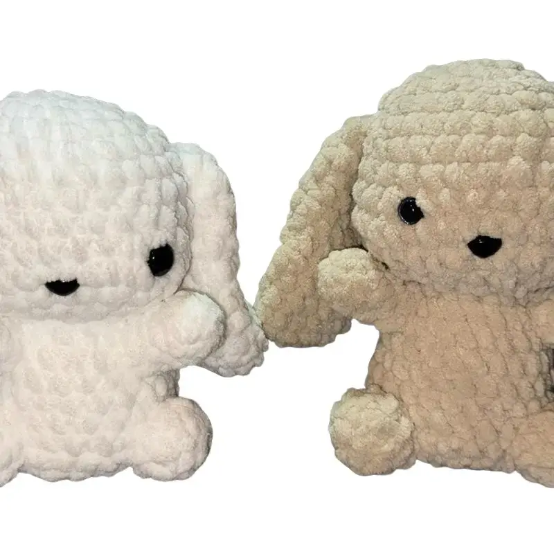 Handmade Bunny Rabbit Stuffed Animal - Soft Plush Design in White or Beige Colors for Kids