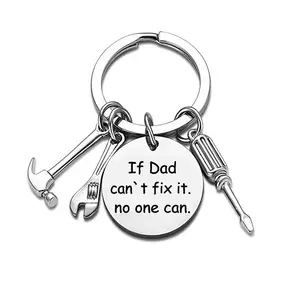 Stainless Steel Metal Replica Keychain - Durable Hammer, Wrench & Screwdriver Design, 2026 Father's Day Gift for Dads, Trendy Men's Fashion Car Key Accessory with "Recuerda Que Te Amo Papa" Message, Metal Replica Keychains