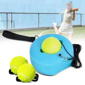 Premium Tennis Trainer Rebound with Metal Base, Portable Set with 3 Highly Elastic String Balls, Ideal for Adult Kids and Beginners Training Outdoor Gear Sports Rackets