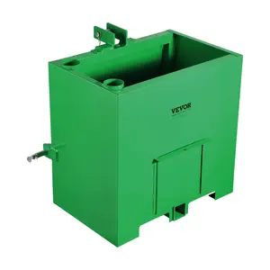 VEVOR Ballast Box,  Corrosion-Proof 3-Point Category 1 Tractor Ballast of 800lbs Load Capacity for 2" Hitch Receiver, Heavy-Duty Thickened Steel 5ft³ Volume, Loader Attachment with Sliding Door, Green