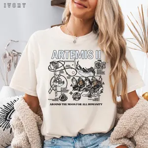 Artemis II Unisex Shirt, For All Humanity NASA Rocket Tee, Space Program Graphic, Astronomy Lover Comfort Colors T-Shirt