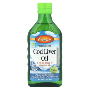 Carlson Cod Liver Oil, Natural Green Apple , 1,100 mg, 8.4 fl oz (250 ml) Carlson Cod Liver Oil, Natural Green Apple , 1,100 mg, 8.4 fl oz (250 ml)