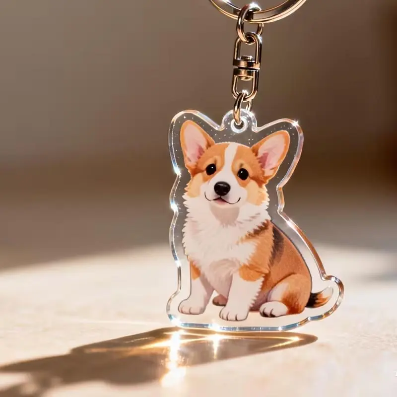Custom Pet Portrait Keychain | Personalized Dog & Cat Acrylic Keyring | Unique Pet Lover Gift HD Print Custom Pet Keychain | Waterproof Acrylic Dog/Cat Keyring | Lightweight & Durable