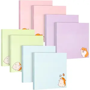 - Aesthetic Sticky Notes, 3"x3", 8 Pads, 400 Sheets, 4 Designs,  Hamster Sticky Notes, Self-Stick Note Pads Aesthetic,  for Office, School, , Study & Organization