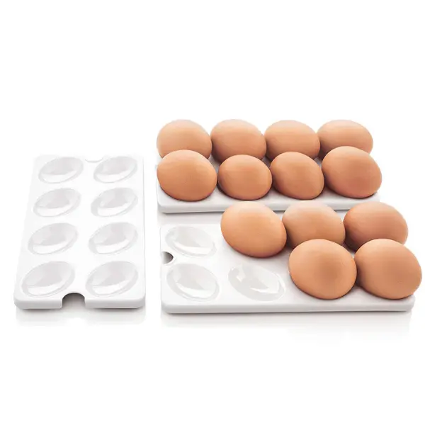 Egg Tray Inserts Set of 3 White PP Material 8 Eggs Capacity Dishwasher Safe BPA Free Maintain Freshness Perfect Fit Protection for Storing Serving and Protecting Eggs