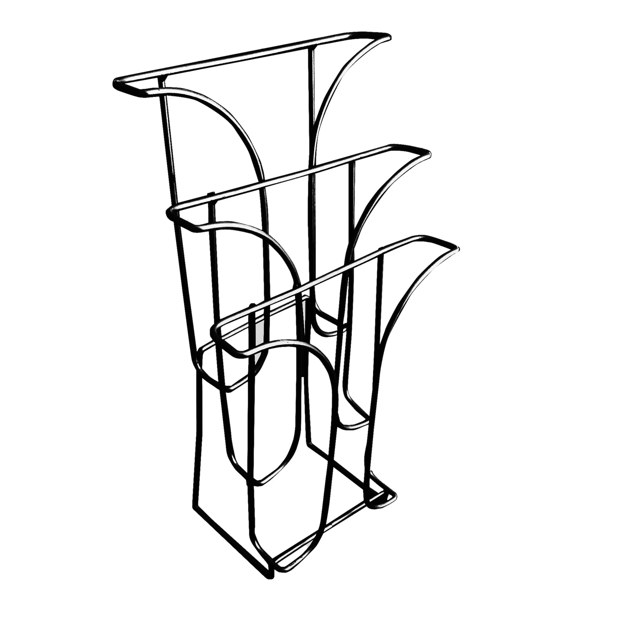 FixtureDisplays® Black 3 tier literature magazine rack 1239-903tct-NEW-NF