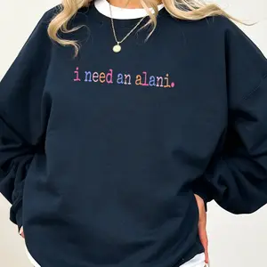 I Need An Alani Sweatshirt, Colorful Summer Design, Retro Caffeine Quote Gift, Trendy Gym Girl Crewneck, Gift For Her