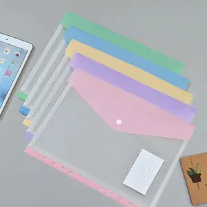 A4 High Capacity Fastener File Folders, Modern PP Material, Expandable Button & Label Pockets, Ideal for School Home Office Travel