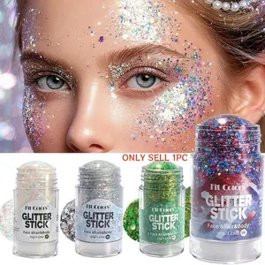 Sparkling Sequins Glitter Gel Stick 8 Colors Sequin Body Glitter Cosmetic Stick Hair Glitter Stick Festival Makeup