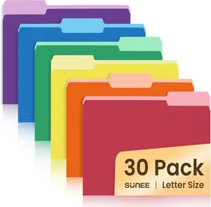 File Folders 30 Pack Manilla Folders 8.5 x 11 Colored File Folders Home Office School Supplies Documents Files Paper, 6 Assorted Colors
