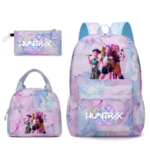 2026 new kpop witch hunter backpack college style school bag travel backpack three-piece set