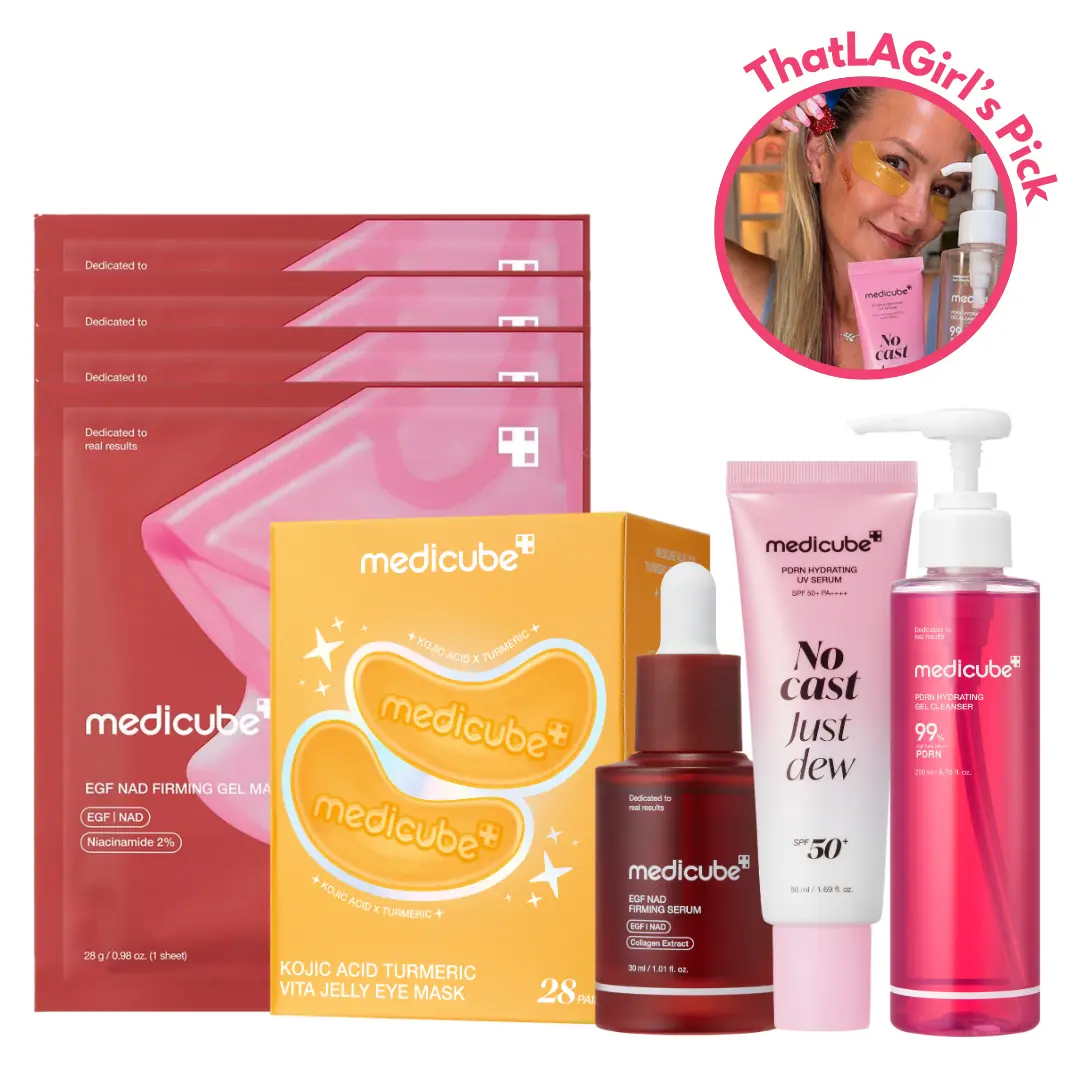[medicube x ThatLAGirl_Shop] Firm & Glow Routine | Radiance, Anti-Aging, Fine Lines & Firming Care | Plump, Glow, Youthful Looking Skin | Korean Skincare, K-Beauty