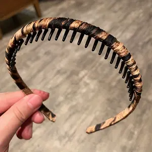 1pc/2pcs Leopard Print Toothed Headband Headwear for everydaywork