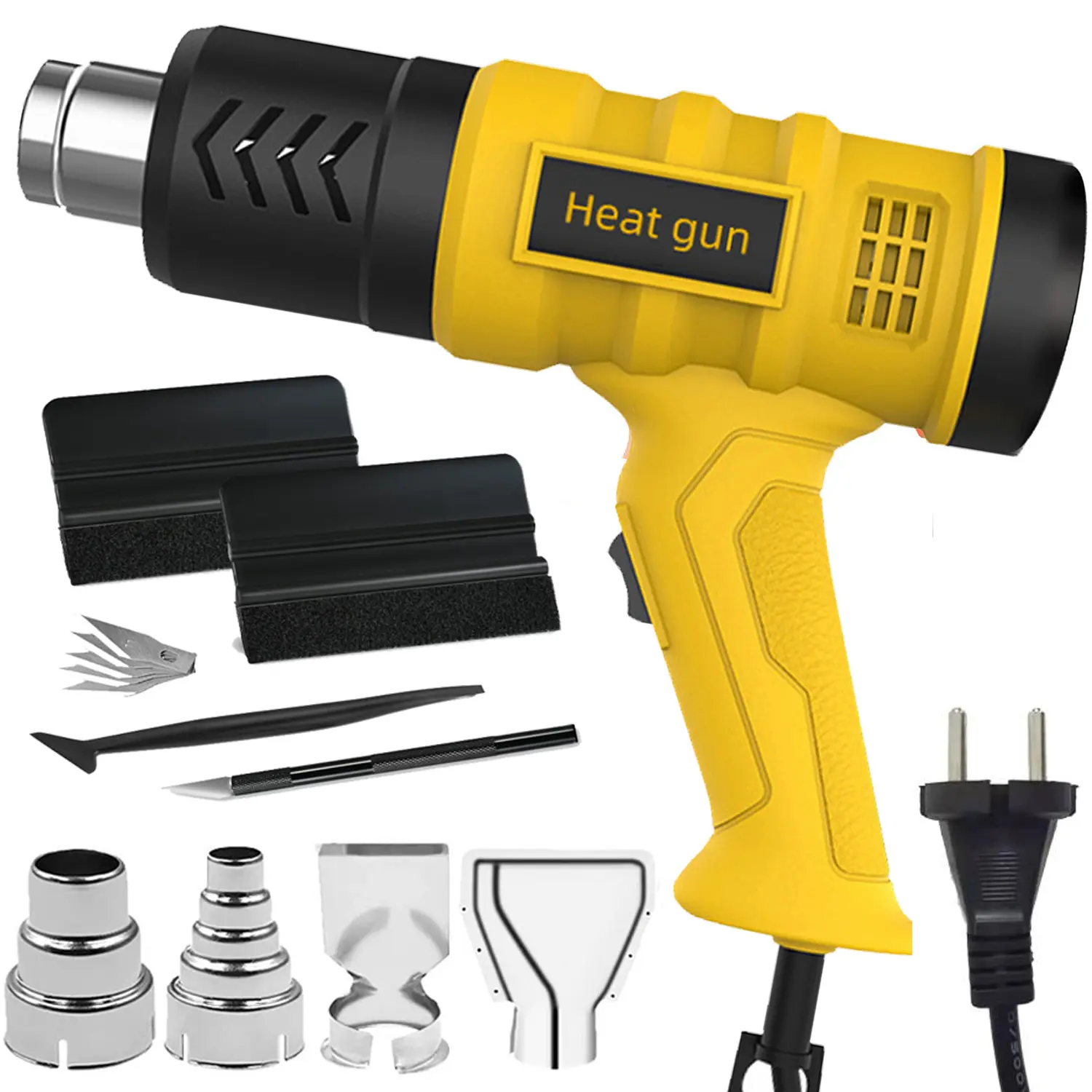 2000W Heat Gun for Vinyl Wrap, Car Wrapping Kit Include Heat Gun, Squeegees, Vinyl Cutter for Resin, Shrink PVC Tubing/Wrapping/Crafts and Vinyl Wrap -Car Accessories Set