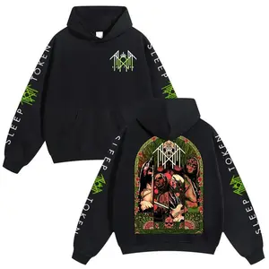 Sleep Token Hoodie, Heavy Metal Rock Band Graphic Pullover, Aesthetic Gothic Stained Glass Art, Unisex Streetwear, Alt Rock Fan Gift, Oversized Hooded Sweatshirt