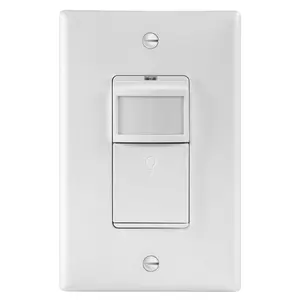LIDER Motion Sensor Light Switch, PIR Occupancy/ Vacancy Motion Sensor, Single-Pole, No Neutral Required, Wall Plate Included