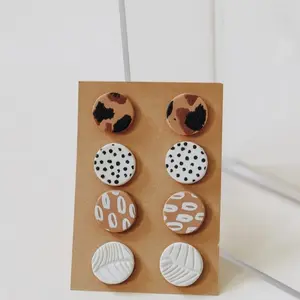 THE MOLLY MAE | Set of 4 | Polymer Clay Earrings | Boho Earrings | Stud Earrings | Handmade Earrings | Lightweight Earrings | Studs