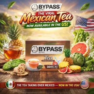 Viral Mexican Tea - BypassBPRI Herbal Tea Bags, 30 Count, Natural Blend with Pineapple, Nopal, Lotus Root, Grapefruit & Artichoke, Mexican Herbal Tea, Hot or Cold Beverage