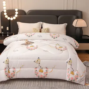 "Chinese style thin quilt" quilt silk cotton quilt core air conditioning is cool in summer quilt double super soft quilt thin quilt close to the skin by the hotel quilt machine washable.
