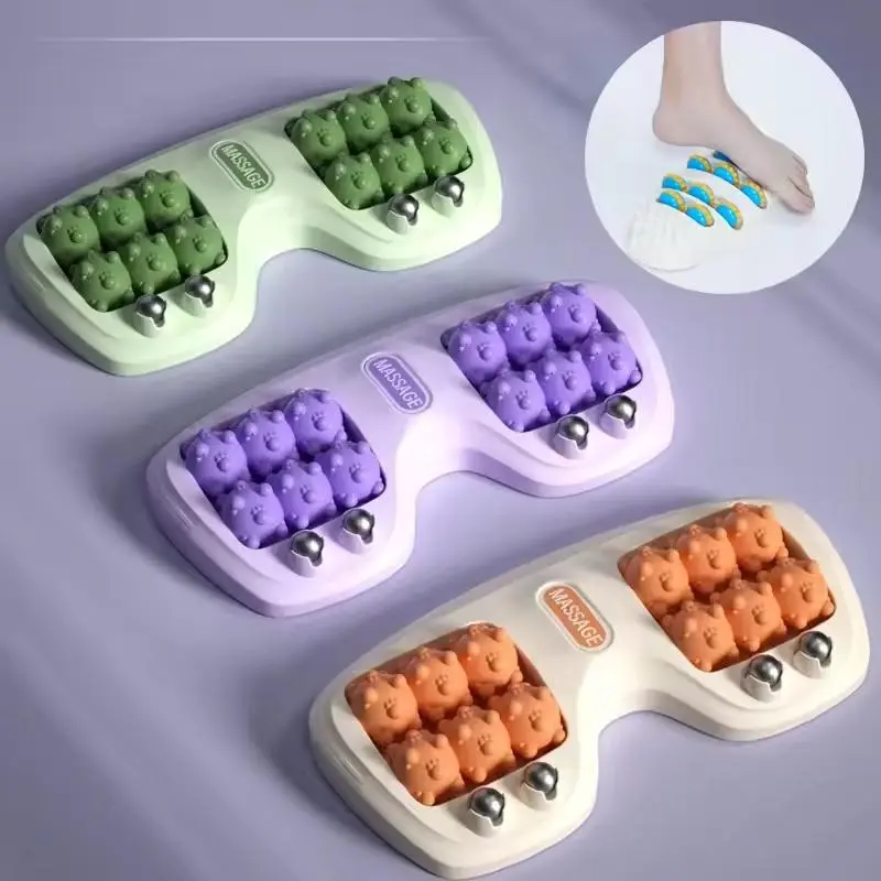 Unisex Plastic Foot Acupressure Roller - 12 Balls, 4 Magnetic Beads, Deep Foot Point Massage Tool for Home Relaxation, Party Gift