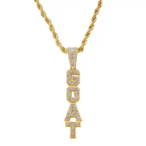 Vertical Goat Pendant Necklace with Rope Chain – Gold/Silver Tone Fashion Jewelry