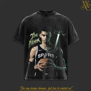 Retro Victor Wembanyama - Wemby 1 Premium Washed T-Shirt, Vintage Spurs Phenom Graphic Tee, Basketball Fans Hoops Streetwear Shirt, Victor Fan Merch, Unisex Oversized Sports Gift Tee