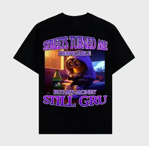 Minions Meme T-Shirt Streets Turned Me Despicable - Vintage Streetwear Graphic Tee for Teens & Young Adults 2026 Funny Oversized Aesthetics