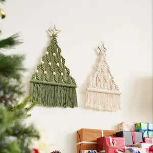 DIY Knitted Christmas Tree Set, Bohemian Christmas Tree Rug Decoration, and Christmas Tree Rug Kit, Holiday Decorations