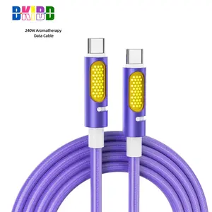 240W USB C Fast Charging Cable, 1 Count 480Mbps Transfer Speed USB-C Aromatherapy Data Cable, Breathing Light Fast Charging Cable for Android & iPhone 15/16
