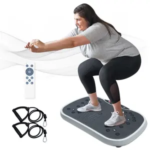 Vibration Plates Exercise Equipment – Whole Body Vibration Plate Machine with 265LBS Capacity and Resistance Bands for Home Fitness and Wellness